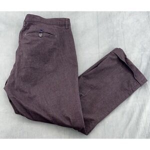 Ted Baker Pants Mens 40 x 30 Purple Slim Fit Cotton Blend Flat Front Chino Pants